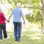 Senior couple in park